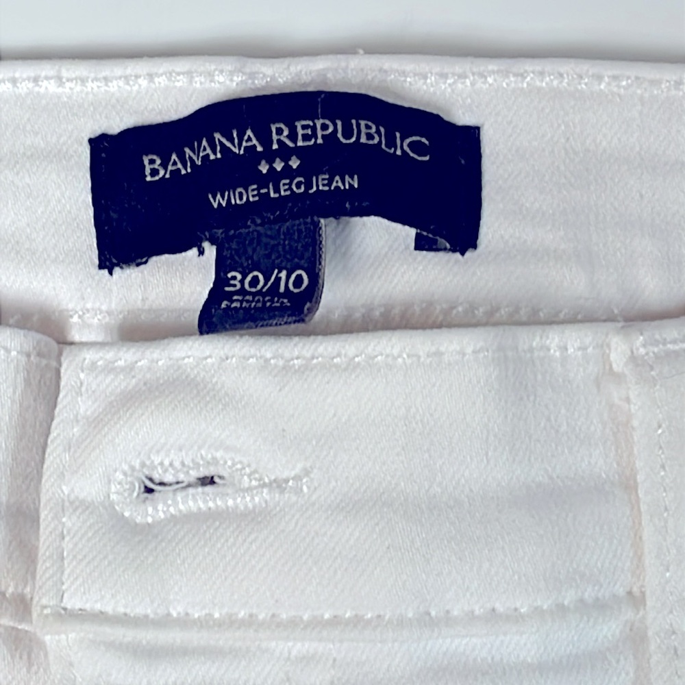 Banana republic white jeans, wide leg - Picture 3 of 5